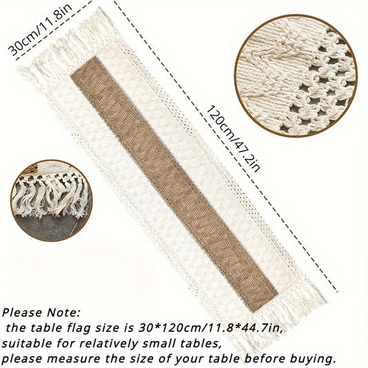 Camino de mesa de lino rústico boho