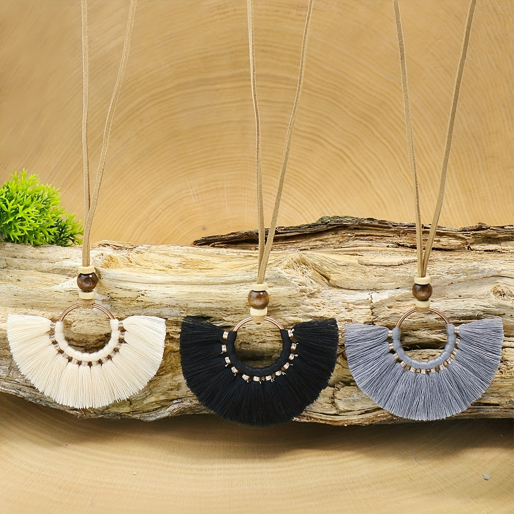 Collares colgantes de borlas y flores de inspiración vintage con detalles en diamantes de imitación - Aleación de zinc, acabado de bronce antiguo