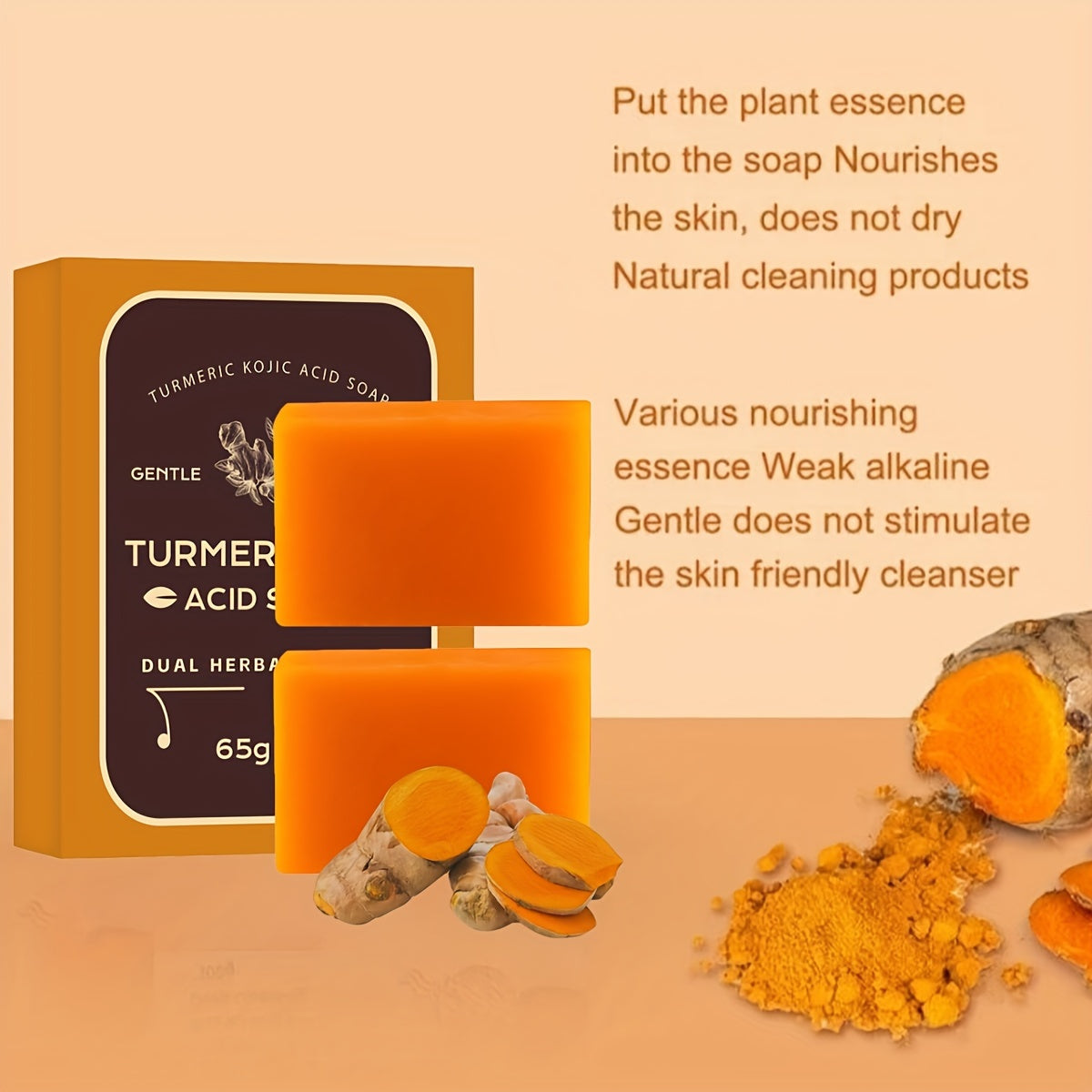 Jabón de cúrcuma hecho a mano Exfoliante para cara y cuerpo