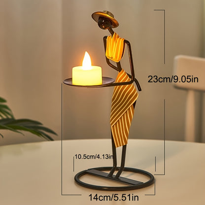 Portavelas de hierro creativo de 1 pieza