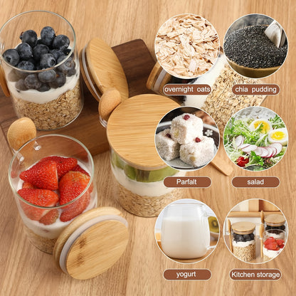 Tarros de vidrio con tapa y cuchara