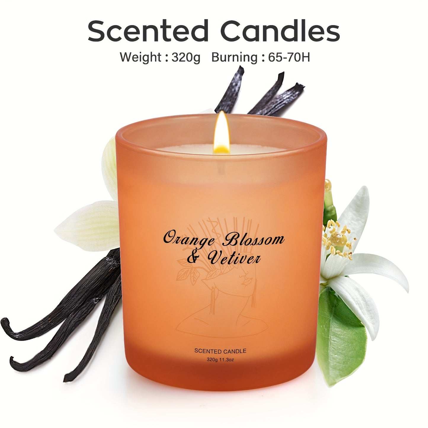 Large jar scented candle made with natural soy wax