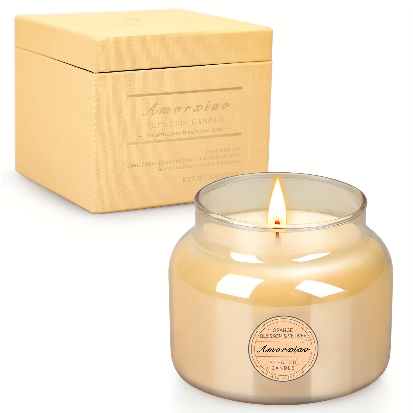 Paquete de 2 velas perfumadas de lavanda y azahar - Velas de larga duración