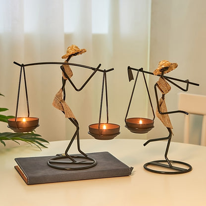 Portavelas de hierro creativo de 1 pieza