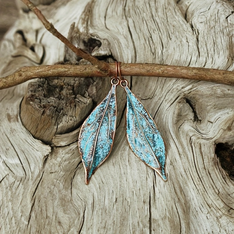 Pendientes colgantes de hoja de aleación de zinc de aleación boho vintage