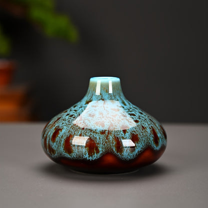 6 piezas/juego de jarrones de cerámica azul modernos