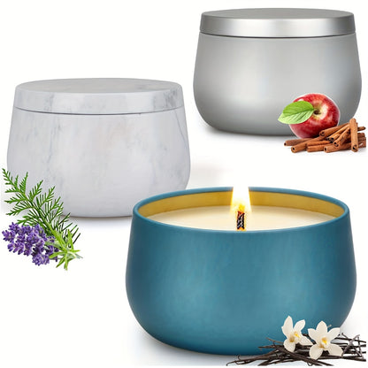 120 horas de velas de soja perfumadas para el hogar, paquete de 3 velas