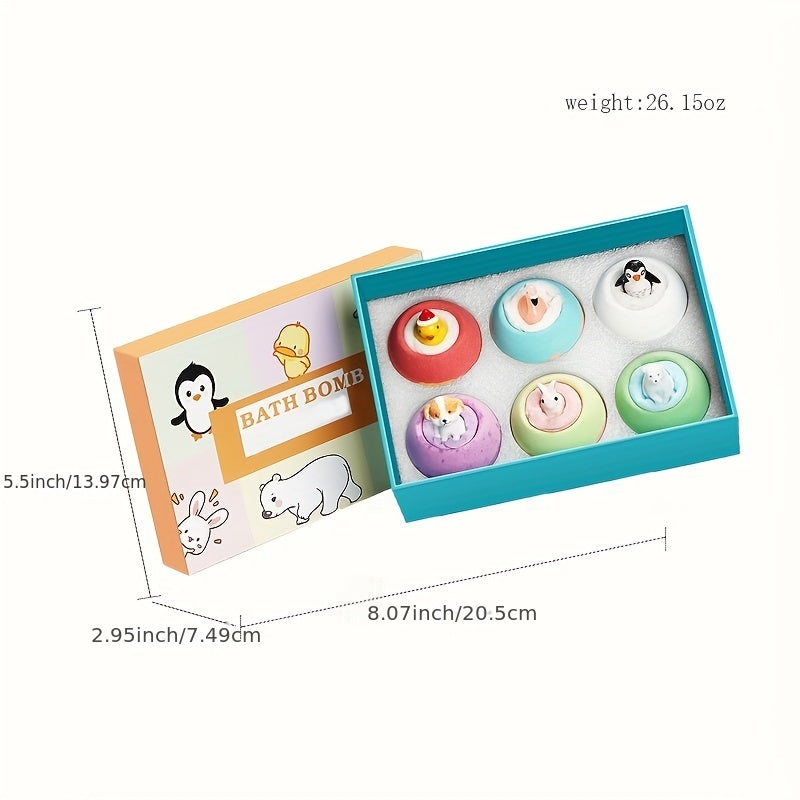 Juego de bombas de baño animales con figuras en miniatura