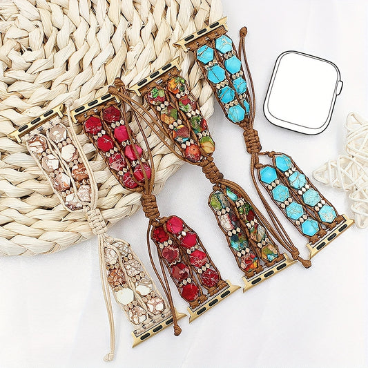 Correa de pulsera de reloj de piedra Boho compatible con Apple Watch