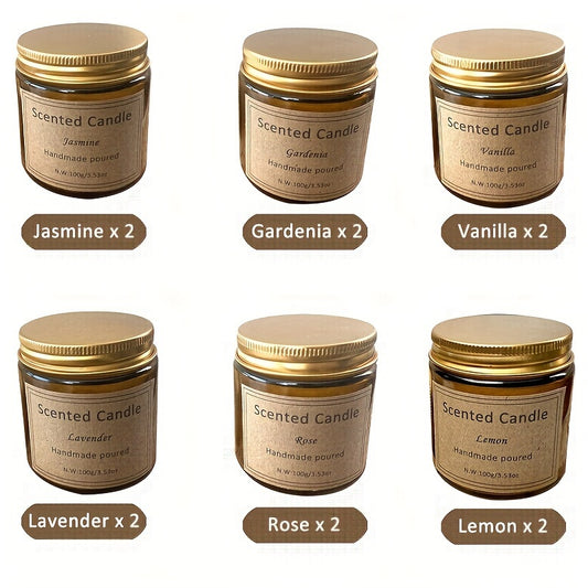 Paquete de 12 velas perfumadas - Tiempo de quemado de 30 horas Velas de cera de soja