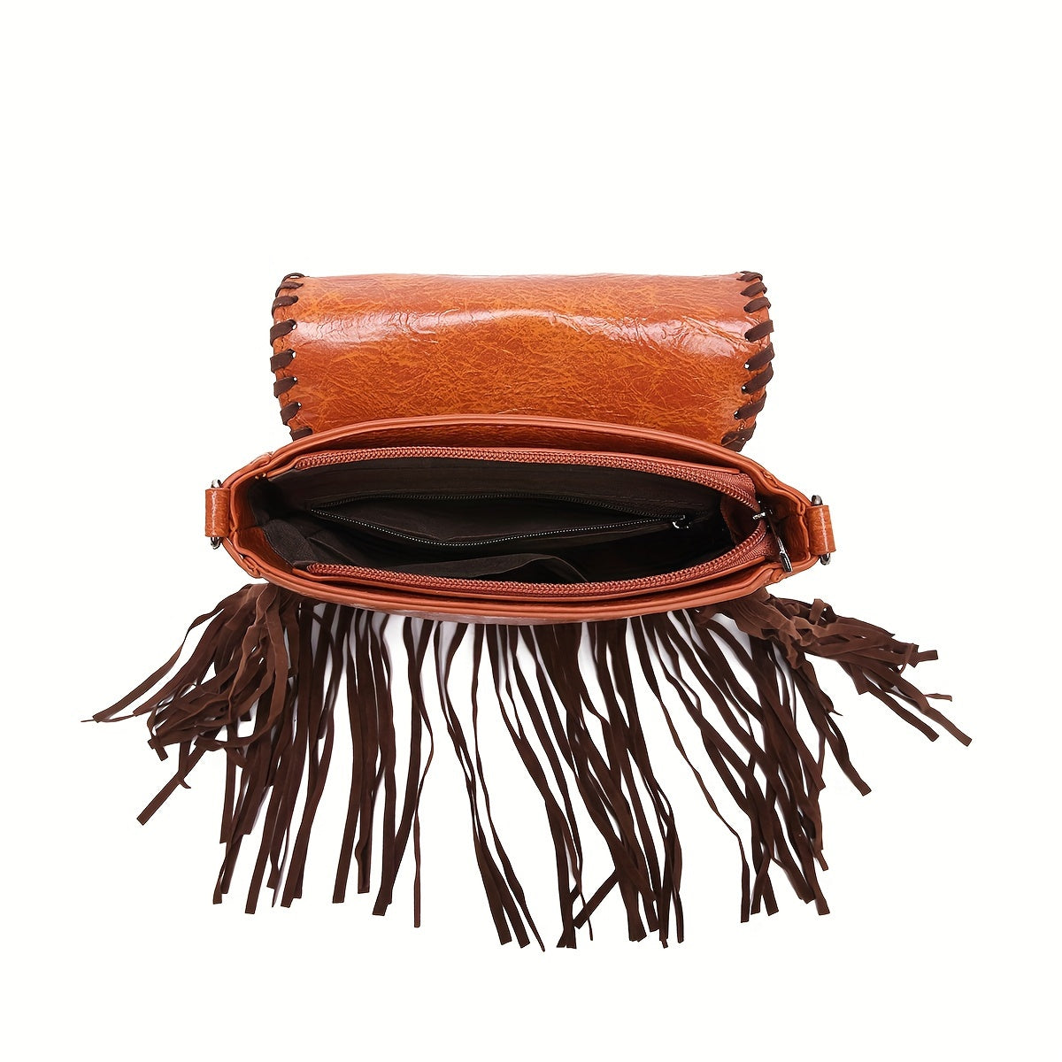 Bolso bandolera Boho Chic - Patrón étnico, detalles de remaches