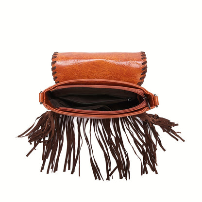 Bolso bandolera Boho Chic - Patrón étnico, detalles de remaches