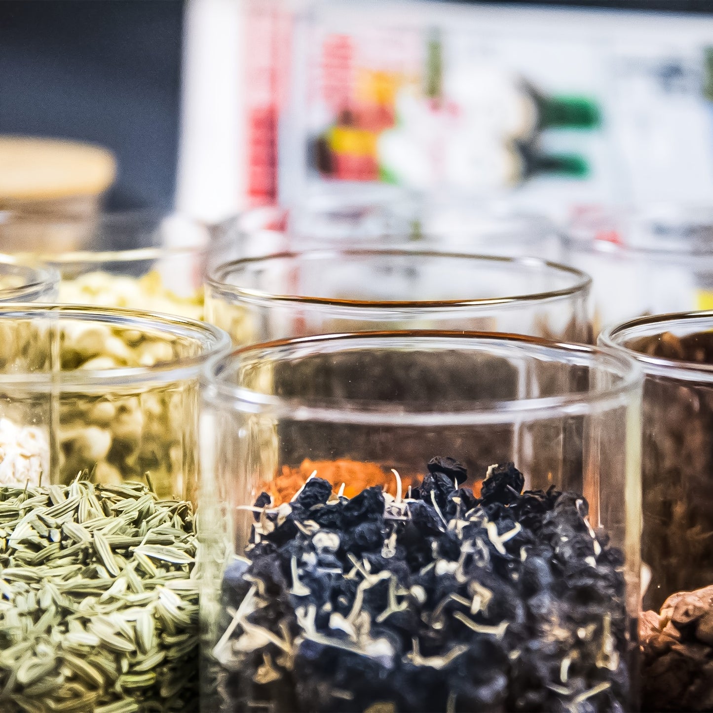 16 frascos grandes de vidrio con tapas de bambú - Contenedores herméticos aptos para lavavajillas