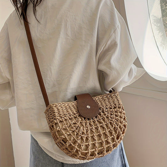 Bolso bandolera tejido boho hecho a mano