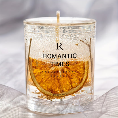 ROMANTICA Vela de soja perfumada floral con flores reales y aceites esenciales - Fragancia relajante, tiempo de quema de 50 horas, frasco de vidrio elegante