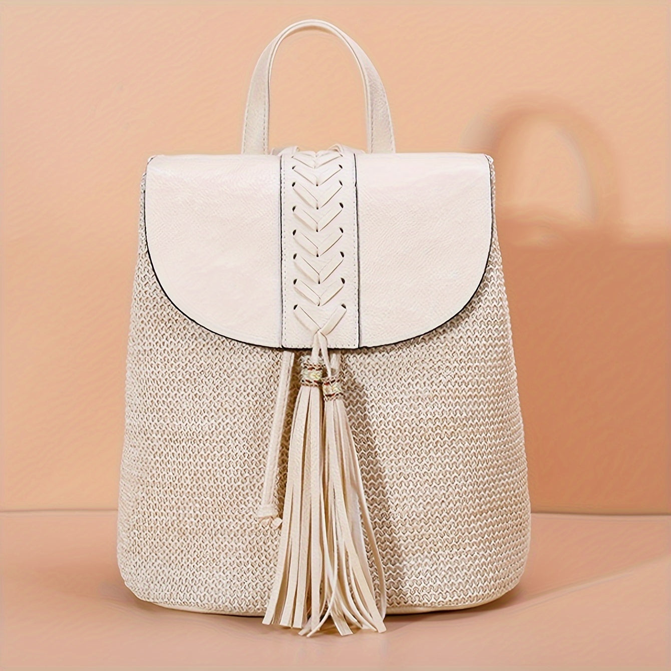 Mochila minimalista de borlas de estilo casual