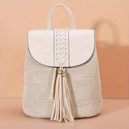 Mochila minimalista de borlas de estilo casual