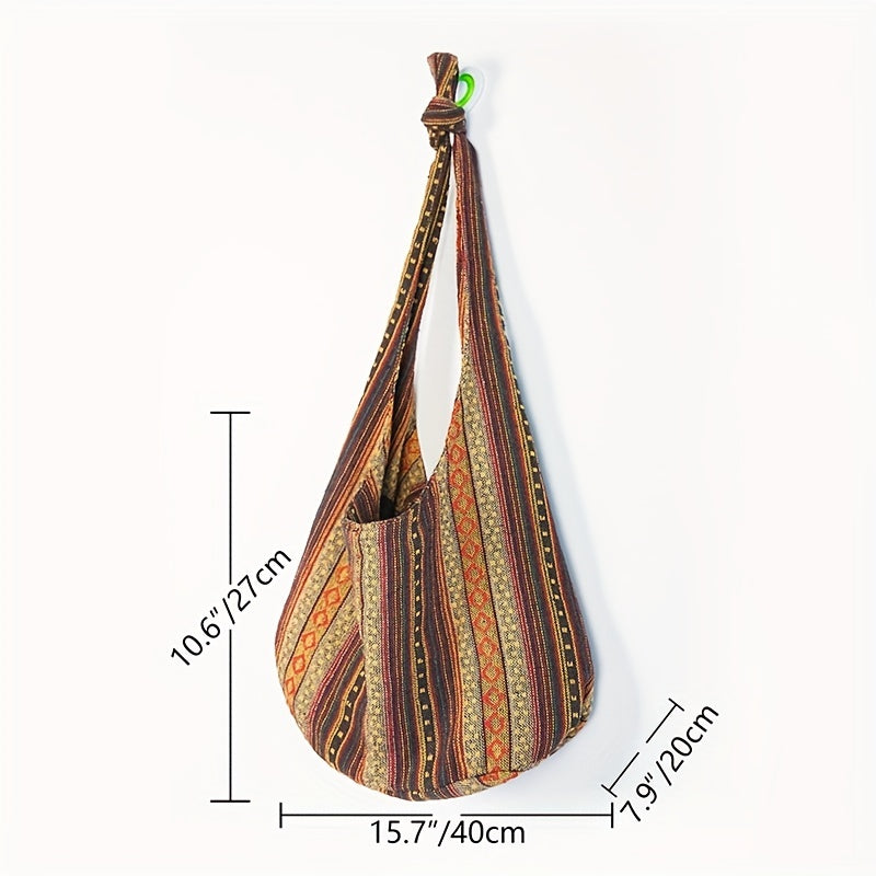 Bolso bandolera vintage de gran capacidad - Elegante de estilo bohemio con correa ajustable, múltiples bolsillos y construcción duradera