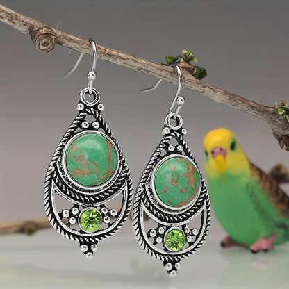 Pendientes retro de turquesa de plata antigua