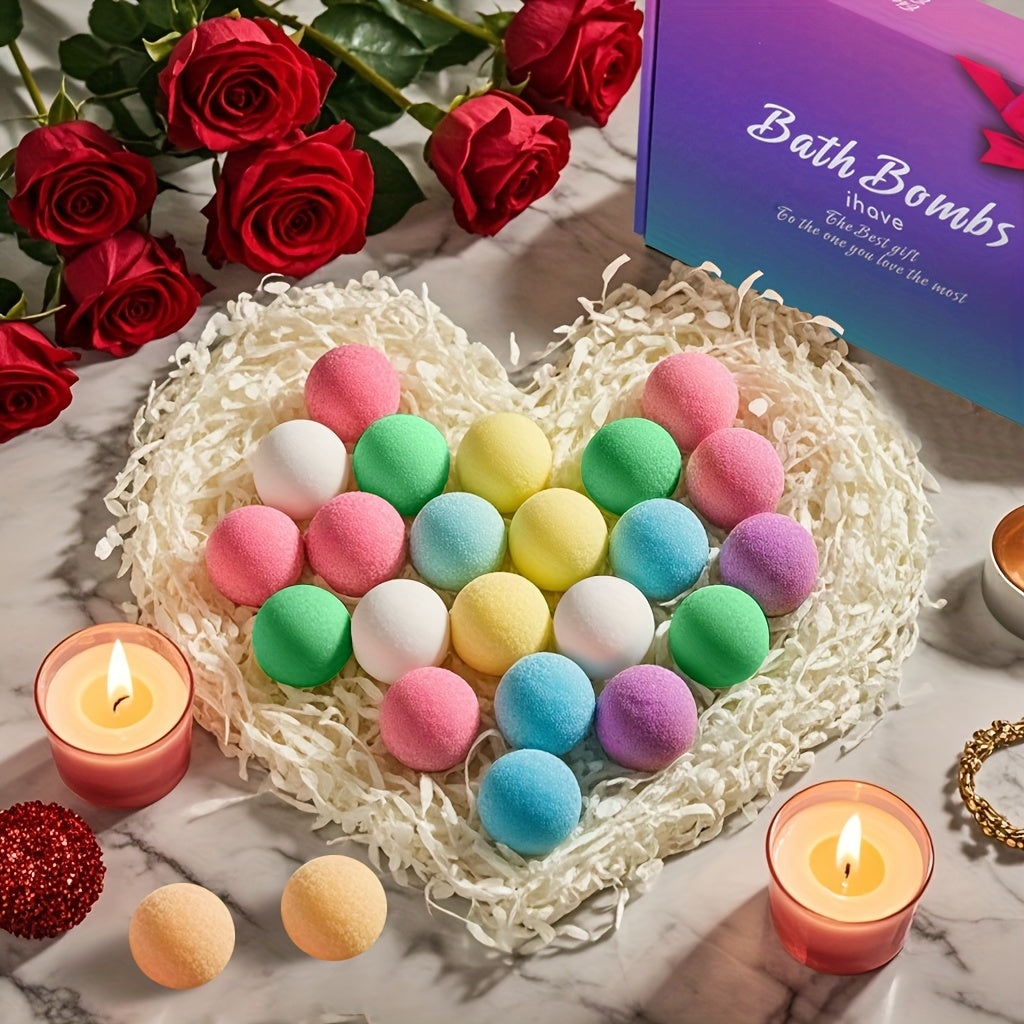 Bombas de baño, 24 piezas de burbujas hechas a mano ricas en aceites esenciales