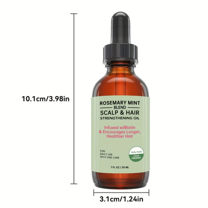 Aceite fortalecedor del cabello con menta, romero, biotina y aceites esenciales, tratamiento nutritivo para todo tipo de cabello