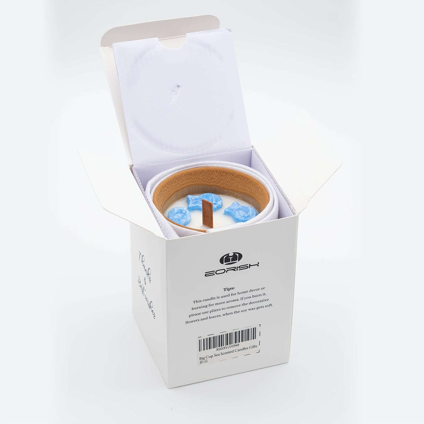 Velas perfumadas de tarro de bambú carbonizado grandes