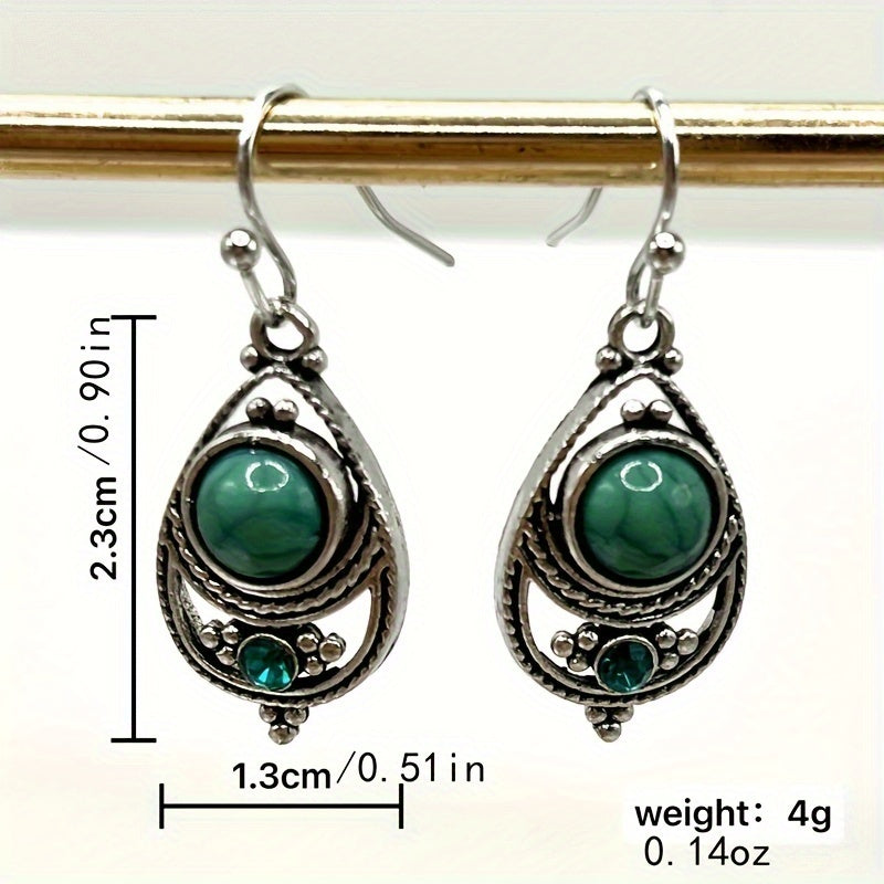 Pendientes retro de turquesa de plata antigua