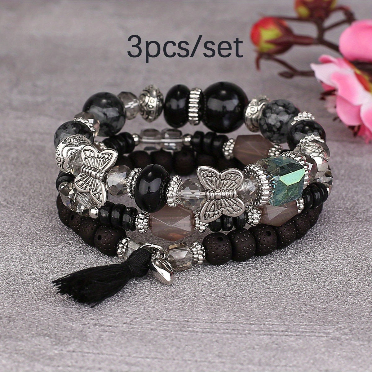 Elegante Pulsera bohemia 3 piezas