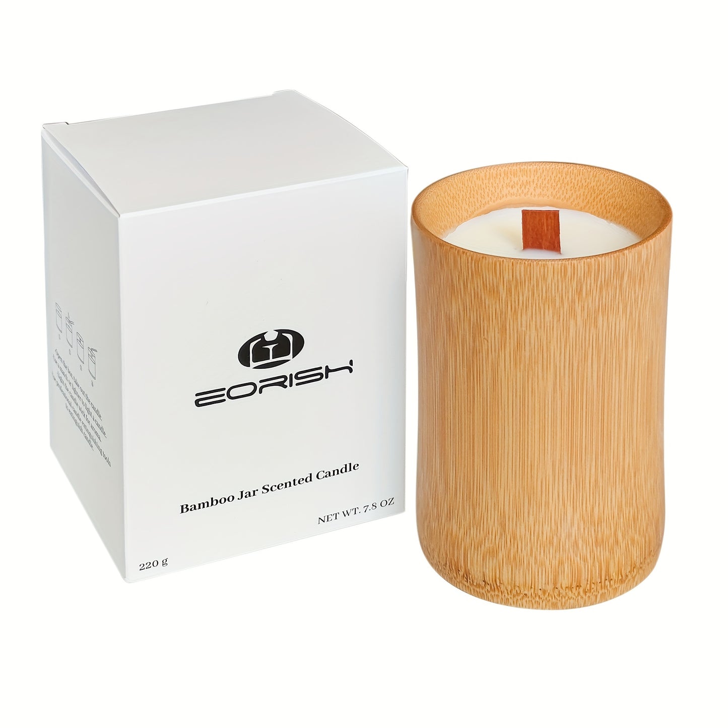 Vela de larga duración, velas únicas en tazas de bambú carbonizado