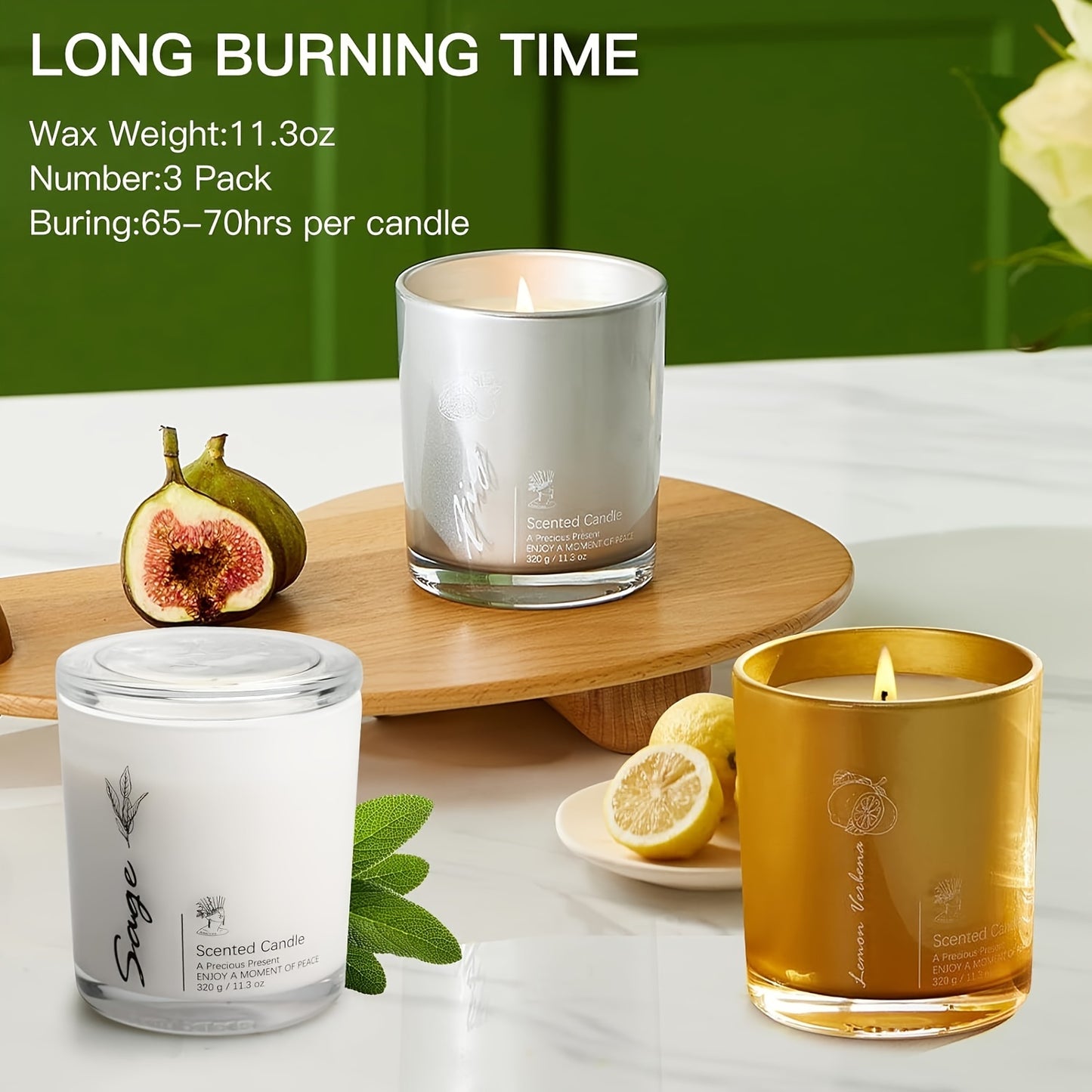 Pack of 3 scented candles