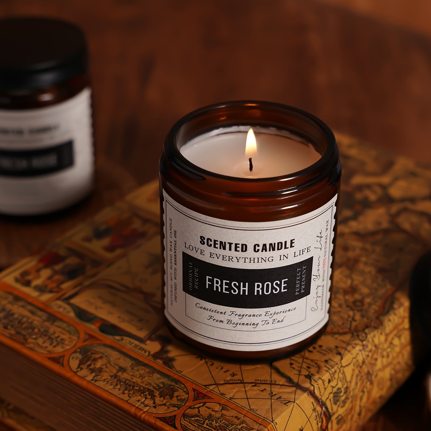 Paquete de 4 velas perfumadas Velas de cera de soja (lavanda y salvia y lavanda y rosa de sándalo)