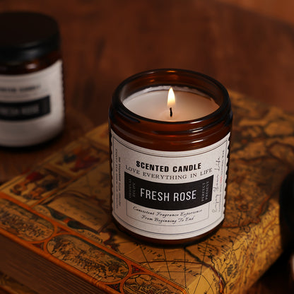 Paquete de 4 velas perfumadas Velas de cera de soja (lavanda y salvia y lavanda y rosa de sándalo)