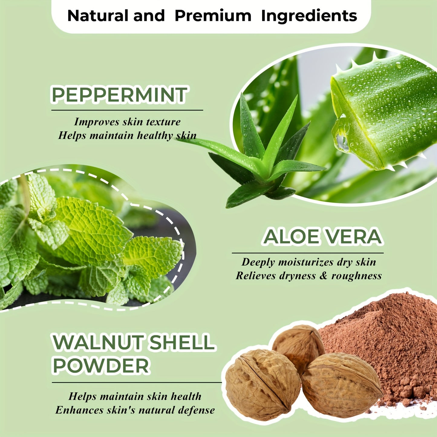 Exfoliante corporal con extractos de nuez, aloe y menta