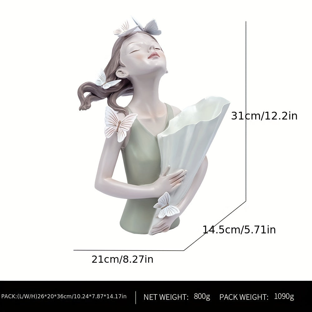 Jarrón niña mariposa