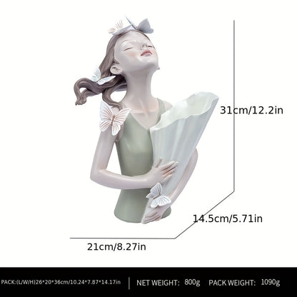 Jarrón niña mariposa