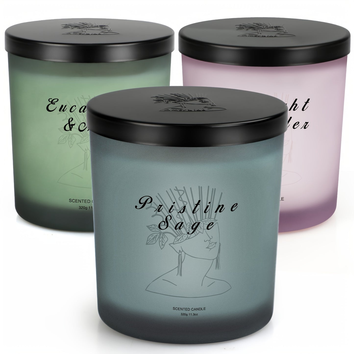 Paquete de 3 velas perfumadas de cera de soja de primera calidad