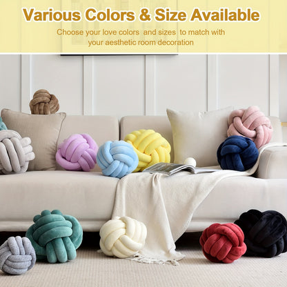 Almohada de bola de nudo suave hecha a mano