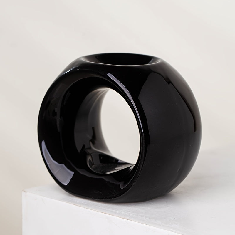 Quemador de aceite de cerámica de diseño hueco de forma ovalada