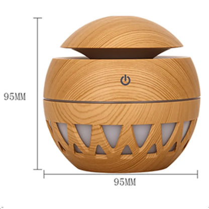Difusor de aroma de madera 7 colores de luz LED