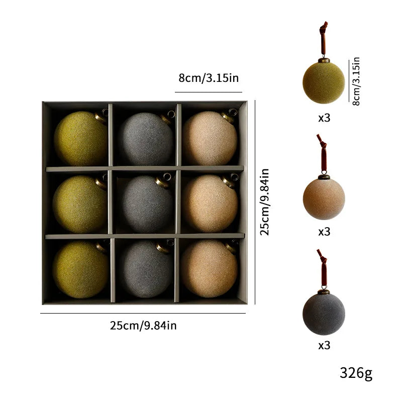 Bolas de Navidad de 8 cm 9 piezas