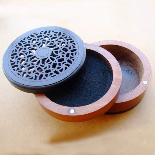 Quemador de incienso de madera negra y palo de rosa natural de alta calidad para incienso de bobina