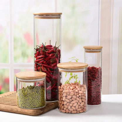 Frascos de vidrio con tapa