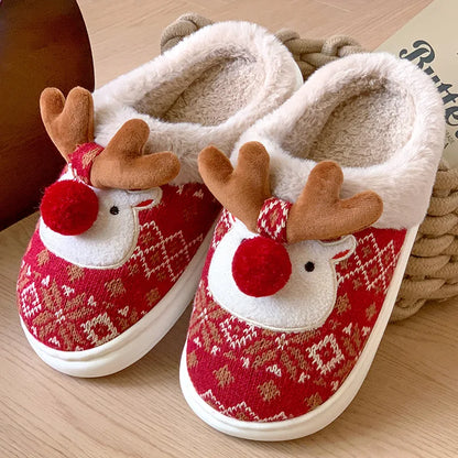 Zapatillas de invierno antideslizantes de ciervo de Navidad