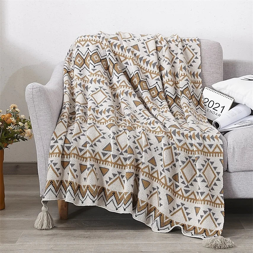 Soft acrylic knit blanket 