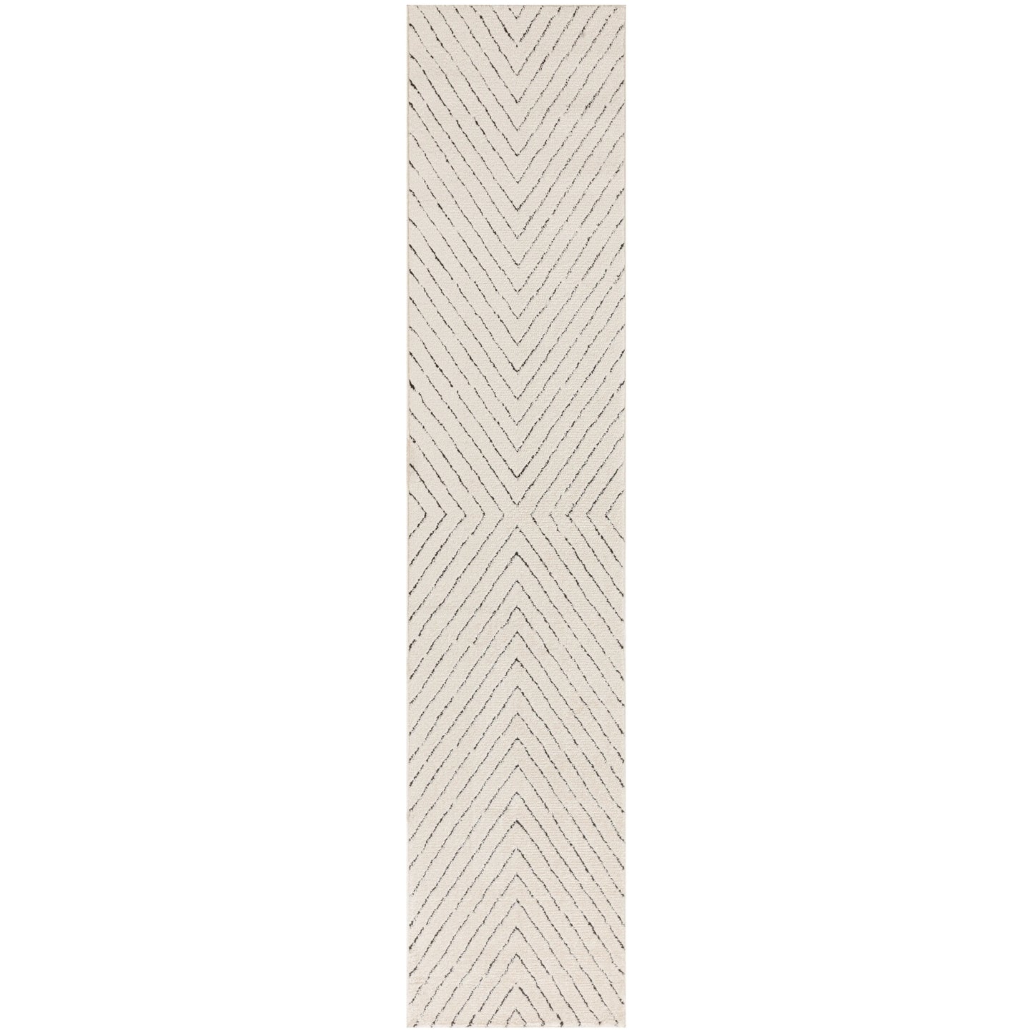 Wool runner rug with boho-style tufts 