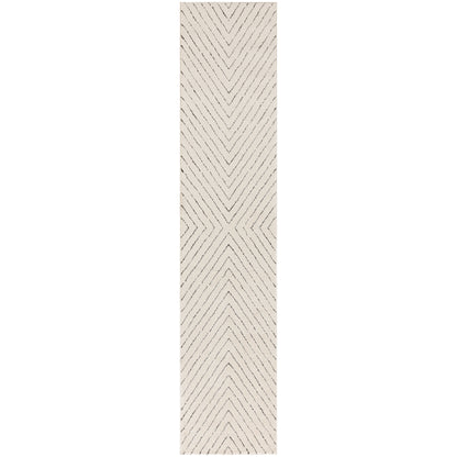 Wool runner rug with boho-style tufts 