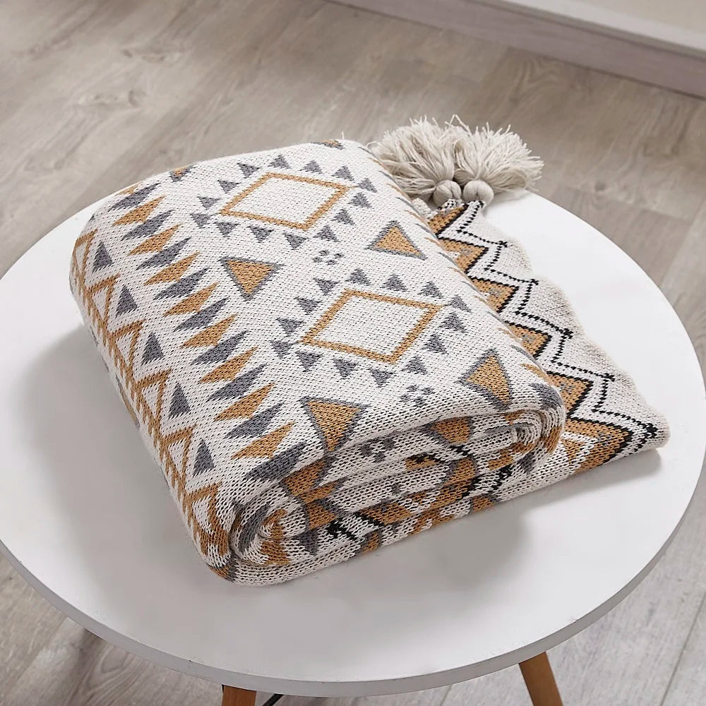 Soft acrylic knit blanket 