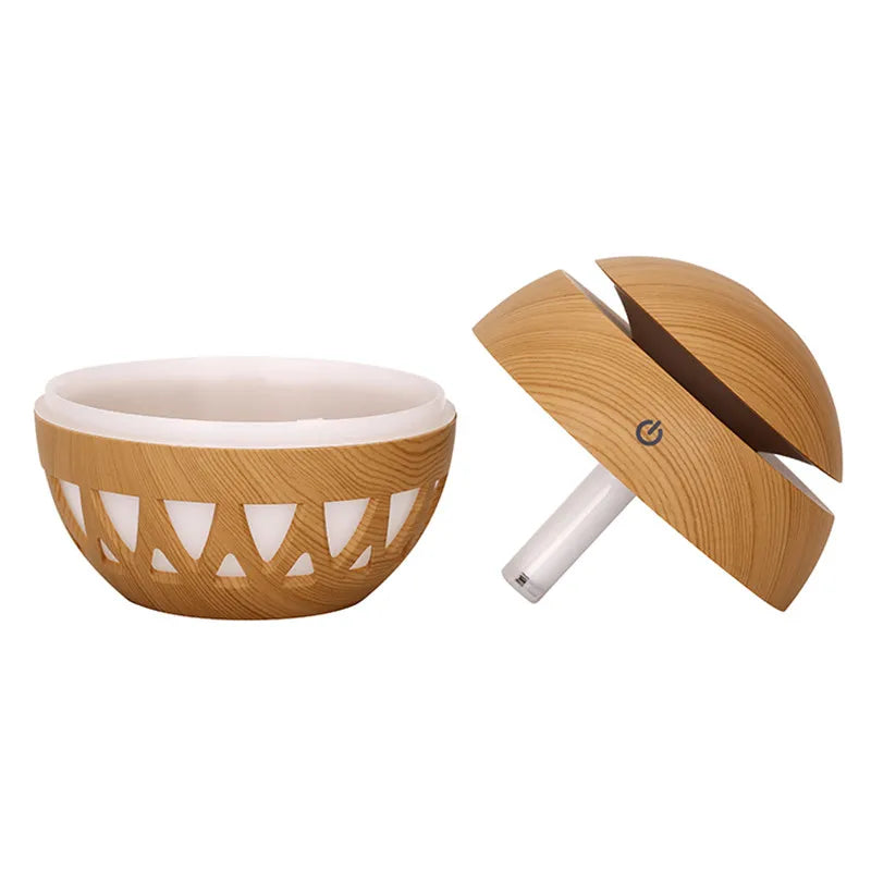 Difusor de aroma de madera 7 colores de luz LED
