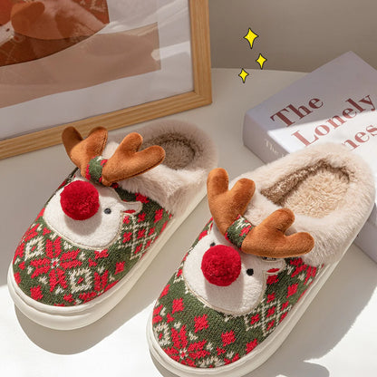 Zapatillas de invierno antideslizantes de ciervo de Navidad