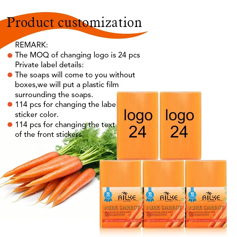 Jabón de Buena calidad Natural de Zanahorias, hecho a mano